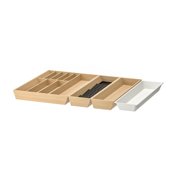 UPPDATERA Tray with spice rack, light bamboo/anthracite, 6x191/2 - IKEA