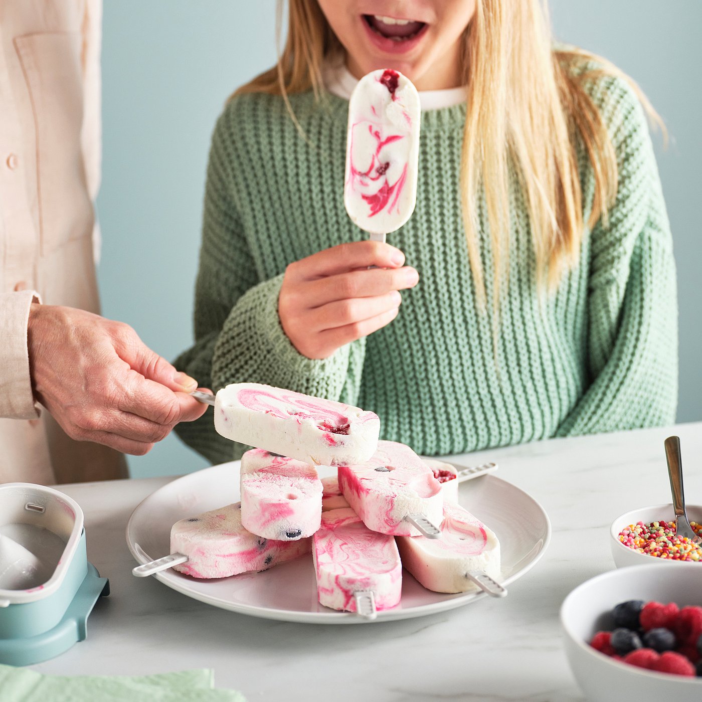 Ice pop maker, light turquoise/light gray 3