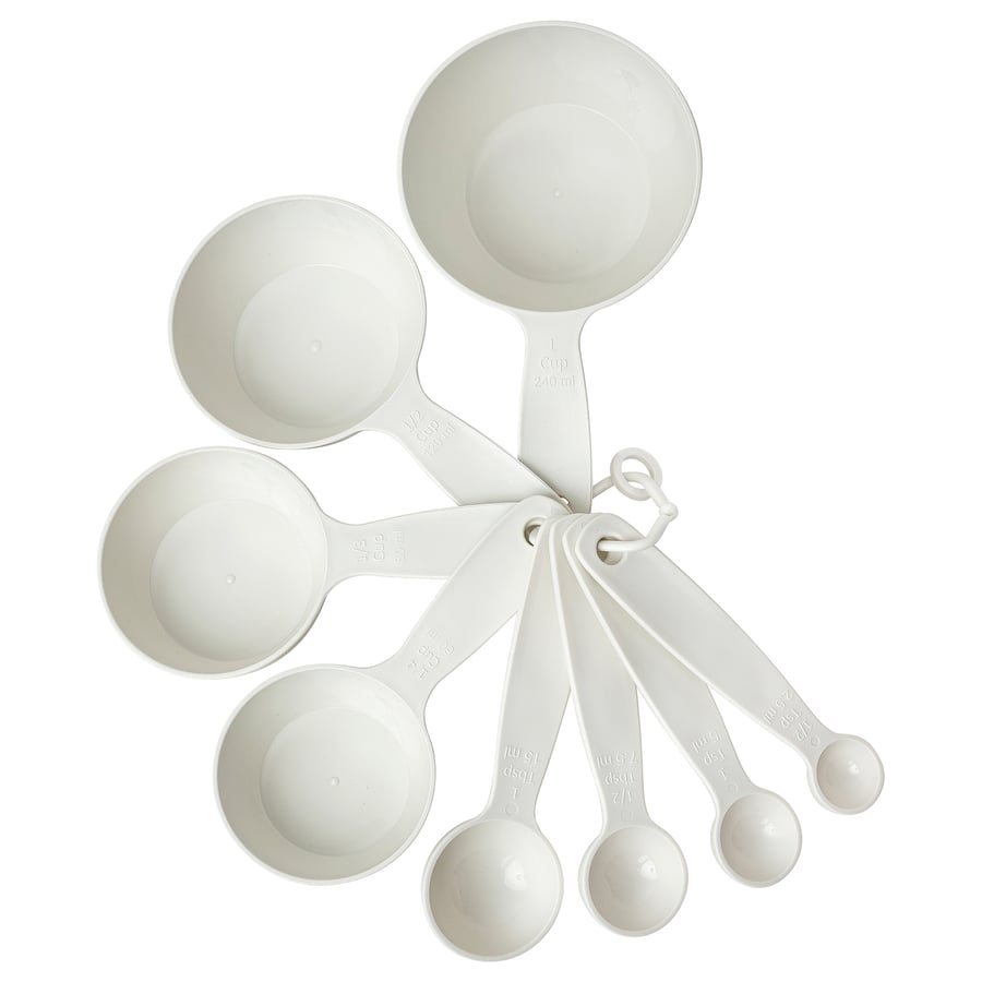 UPPFYLLD Measuring cup, set of 8, off-white