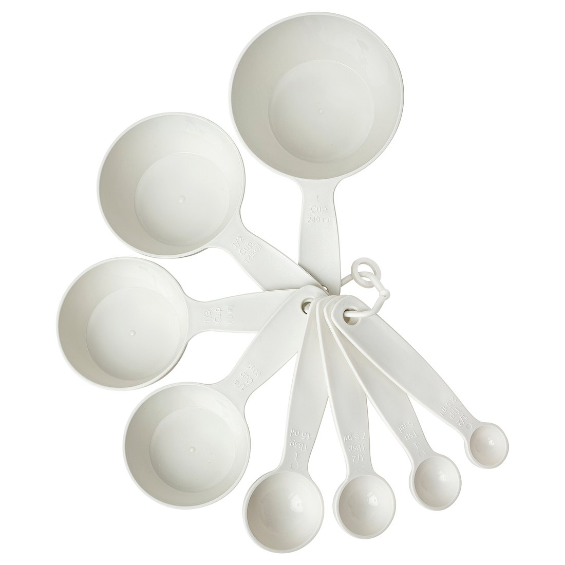 UPPFYLLD Measuring cup, set of 8, off-white