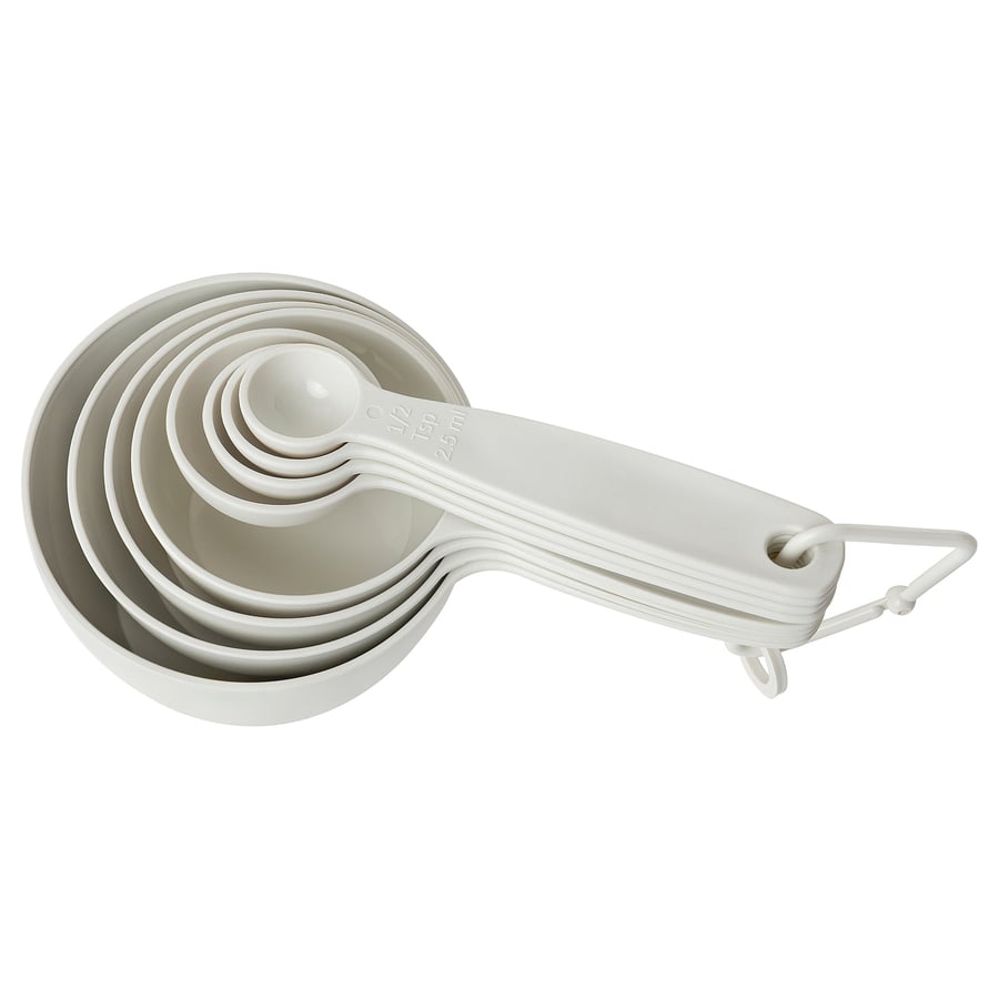 UPPFYLLD Measuring cup, set of 8, off-white
