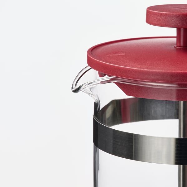 UPPHETTA French press coffee maker glass/red IKEA