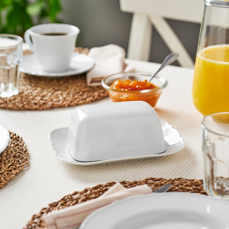 UPPLAGA butter dish, white IKEA