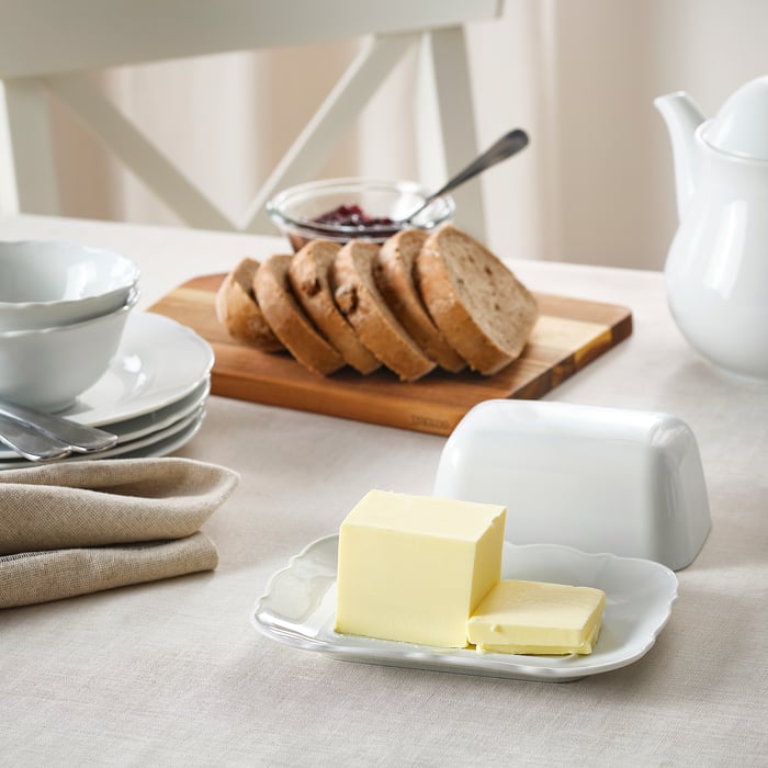 UPPLAGA butter dish, white IKEA