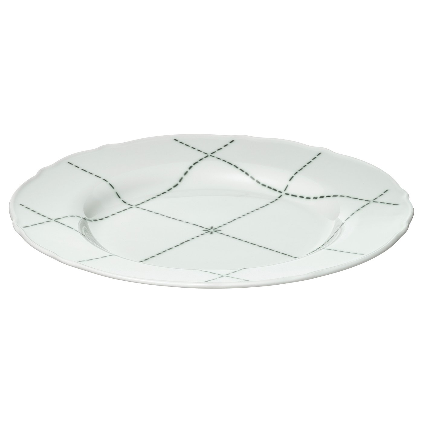 Side Plate, Patterned/White