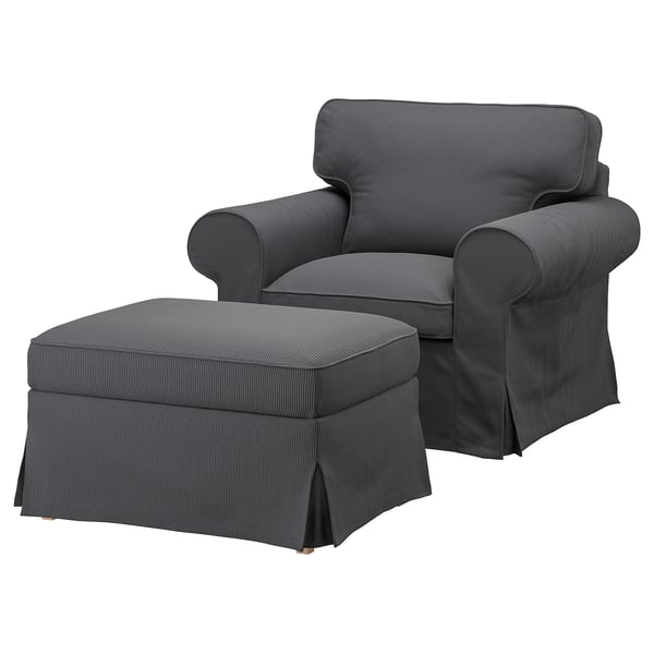 UPPLAND Armchair and ottoman, Kelinge anthracite