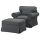 UPPLAND Armchair and ottoman, Kelinge anthracite