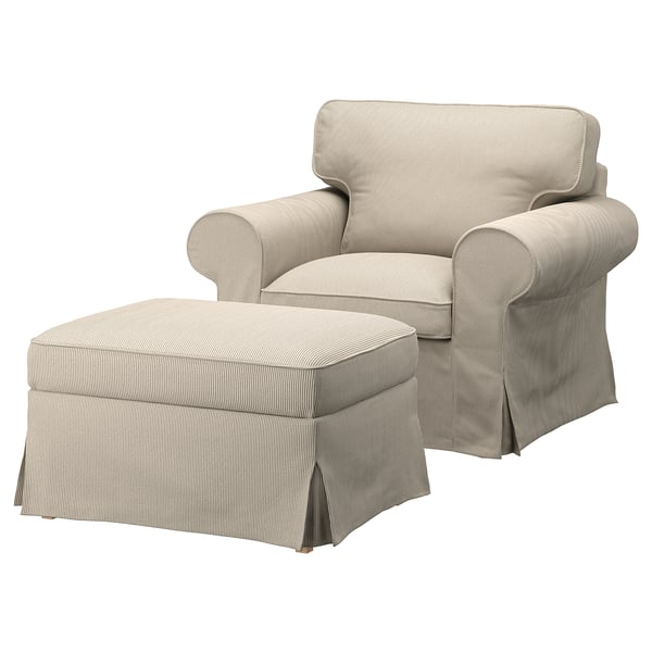UPPLAND Armchair and ottoman, Kelinge beige