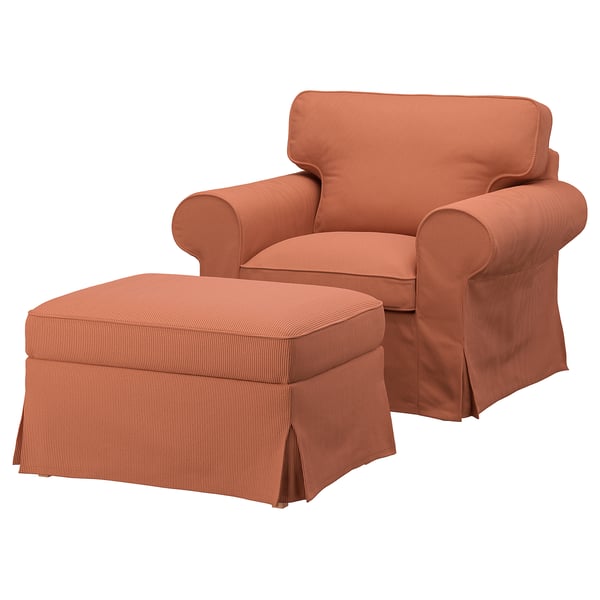 UPPLAND Armchair and ottoman, Kelinge rust