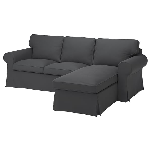 UPPLAND Cover f 3-seat sofa w chaise lounge, Kelinge anthracite