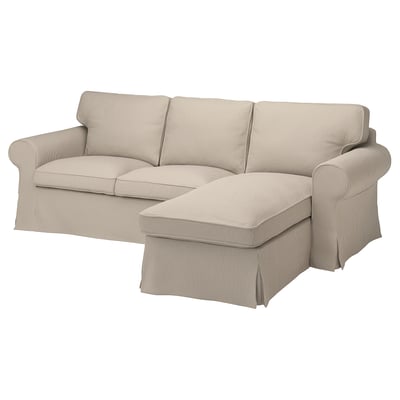 UPPLAND Cover f 3-seat sofa w chaise lounge, Kelinge beige