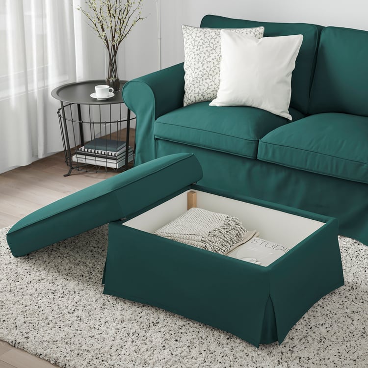 UPPLAND Ottoman, Totebo dark turquoise IKEA