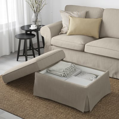 UPPLAND Ottoman with storage, Hillared beige