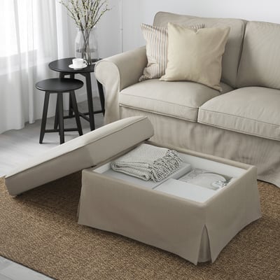 UPPLAND Ottoman with storage, Kelinge beige