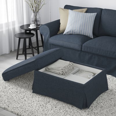 UPPLAND Ottoman with storage, Kilanda dark blue