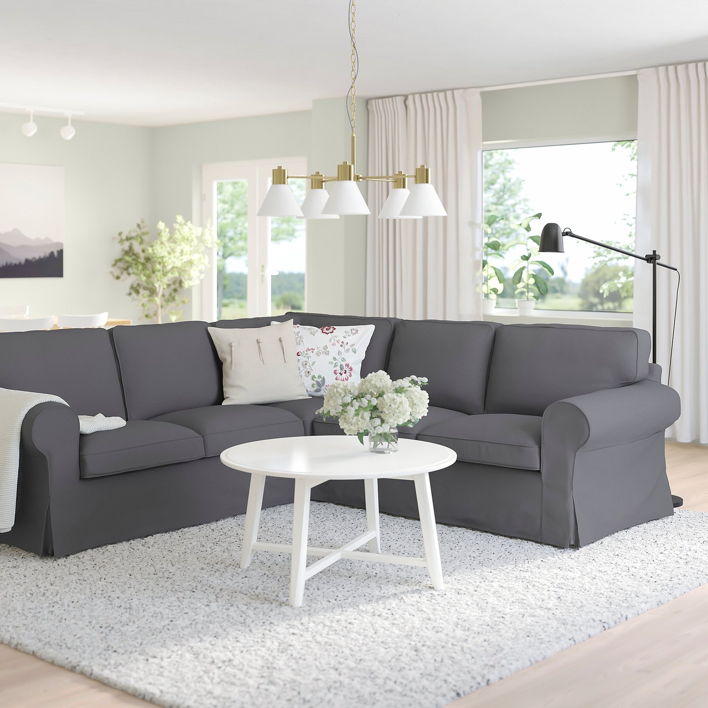 UPPLAND Sectional, 4seat corner, Hallarp gray IKEA