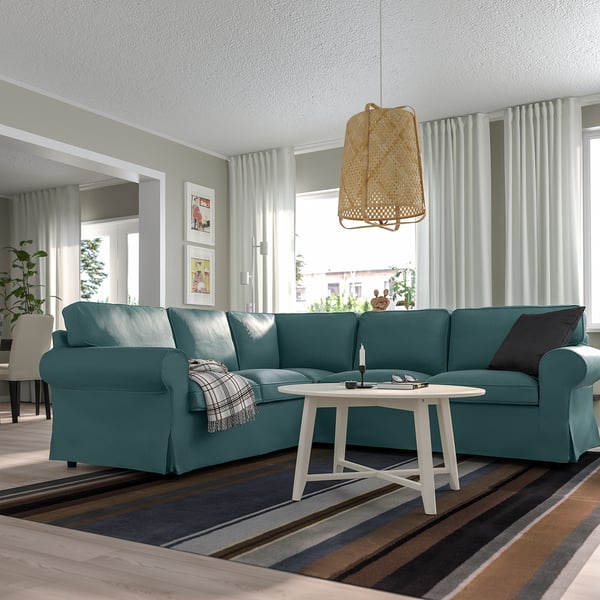 UPPLAND Sectional, 4-seat corner, Kelinge gray-turquoise
