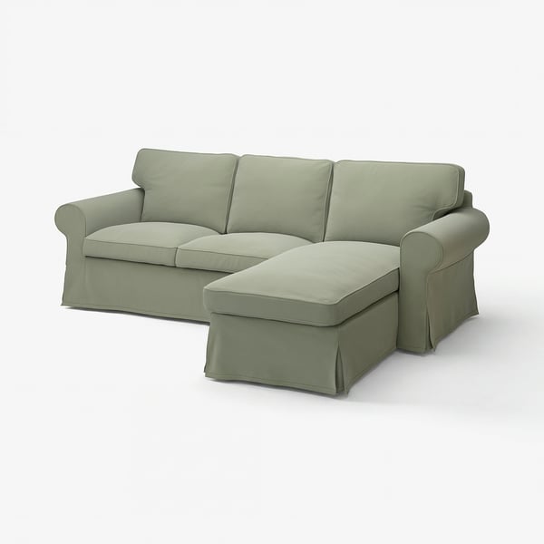 UPPLAND Sofa with chaise, Hakebo gray/green