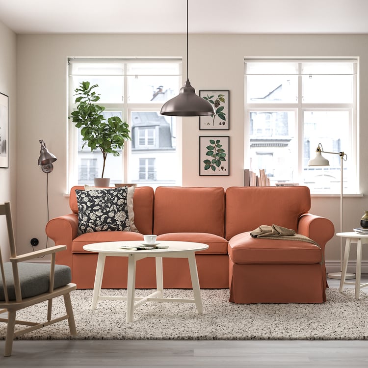 UPPLAND sofa with chaise, Kelinge rust - IKEA
