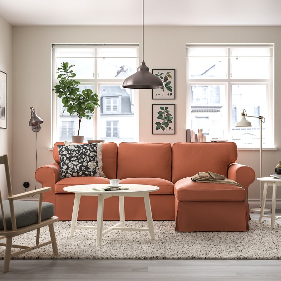 UPPLAND sofa with chaise, Kelinge rust IKEA