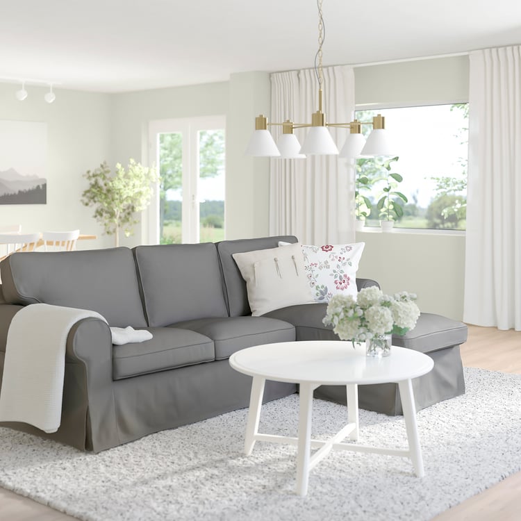 UPPLAND sofa with chaise, Remmarn light gray IKEA