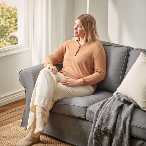 UPPLAND sofa with chaise, Remmarn light gray IKEA