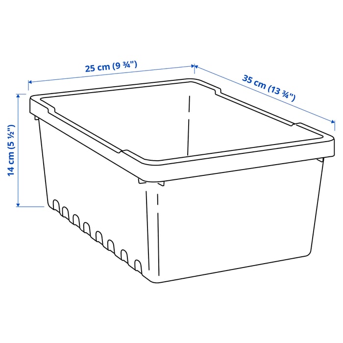 UPPSNOFSAD storage box, black, 13 ¾x9 ¾x5 ½"/2 gallon IKEA