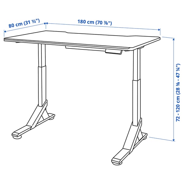UPPSPEL Gaming desk, black, 70 7/8x31 1/2 "