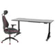 UPPSPEL / GRUPPSPEL Gaming desk and chair, black/gray, 70 7/8x31 1/2 "