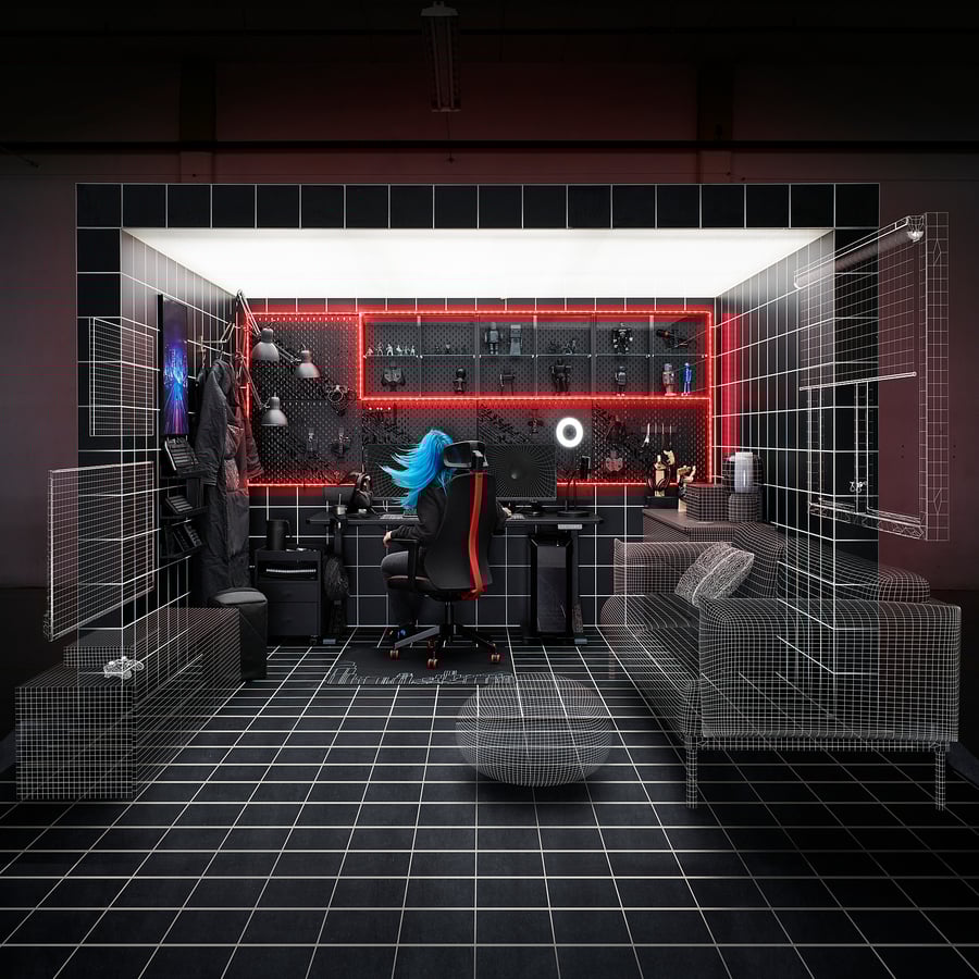 UPPSPEL pegboard, black, 30x22" IKEA