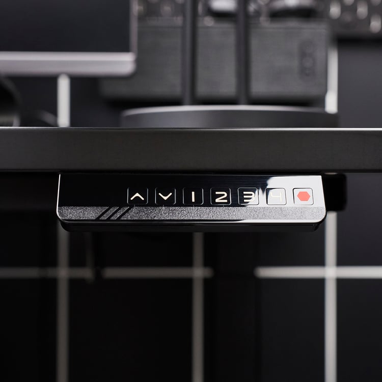 UPPSPEL sit/stand underframe for table top, black, 707/8/551/8x311/2