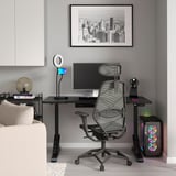 UPPSPEL / STYRSPEL Gaming desk and chair, black/gray, 55 1/8x31 1/2 "