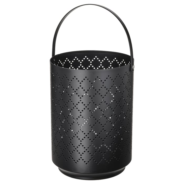 URSKILJA lantern for block candle, black, 8 ¾" IKEA