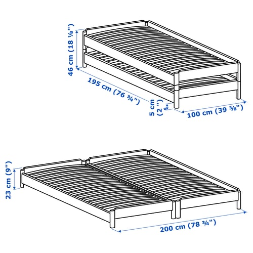 UTÅKER Stackable bed, pine, Twin IKEA
