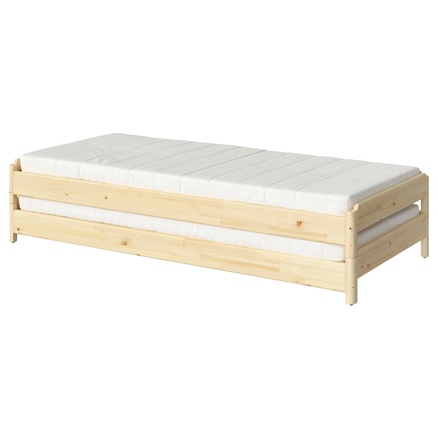 UTÅKER Stackable bed with 2 mattresses, pine/Minnesund, Twin IKEA