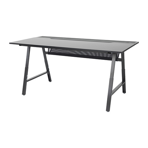 UTESPELARE Gaming desk, black, 63x31 1/2 "