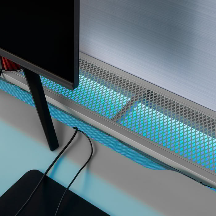 UTESPELARE Gaming desk, light gray, 63x311/2" IKEA