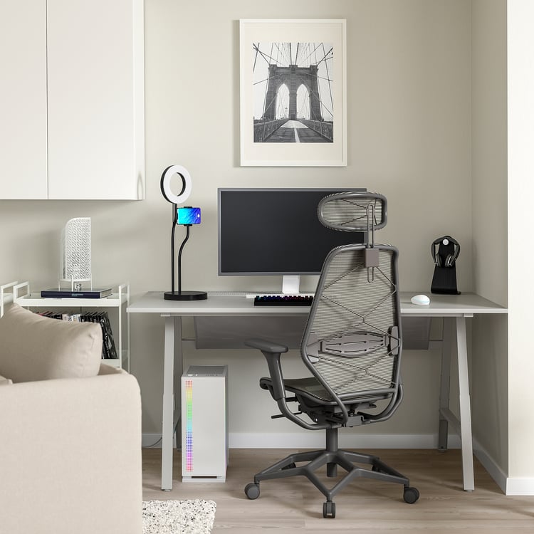 UTESPELARE / STYRSPEL Gaming desk and chair, gray IKEA