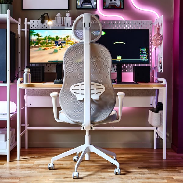 UTKLASSNING Gaming chair, Gräsnäs gray/white