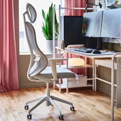 UTKLASSNING Gaming chair, Gräsnäs gray/white
