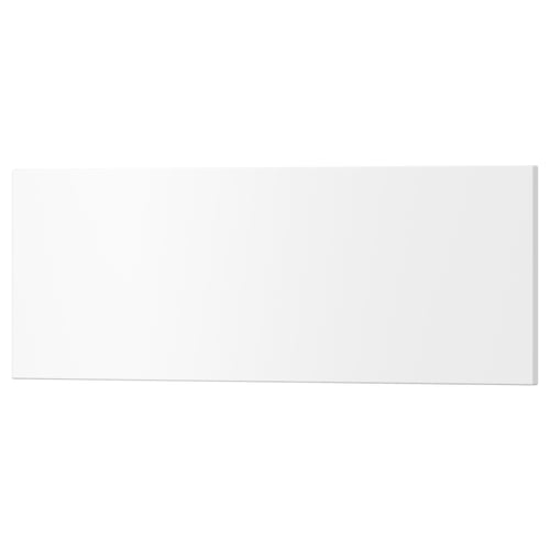White rectangular drawer front, smooth lacquered acrylic finish, part of UTRUSTA furniture line.