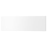 A white rectangular drawer front. It has a smooth lacquered finish and is made from fibreboard.