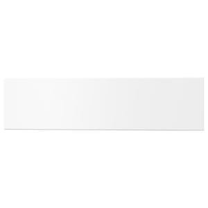 A UTRUSTA drawer front in white colour, rectangular shape, made of acrylic painted fibreboard, offering a smooth, lacquered finish for easy cleaning.