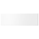 White rectangular drawer front made of acrylic painted fibreboard with smooth, clean lines.