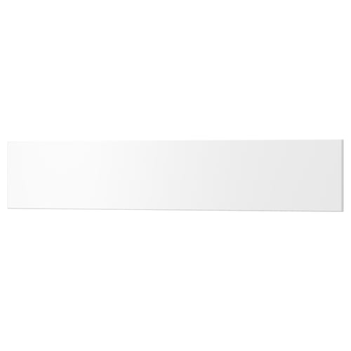 UTRUSTA white drawer front, simple rectangular design, smooth acrylic finish.