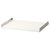 A white rectangular UTRUSTA shelf with metal supports, ideal for storage with a 25-year guarantee.