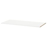 A white UTRUSTA shelf, rectangular, made of melamine, with a flat and smooth surface.