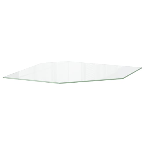 Ikea UTRUSTA clear glass shelf, square edge.