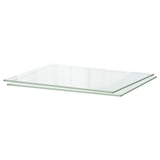 UTRUSTA glass shelf. Clear, rectangular, simple design. Perfect for kitchen cabinets.