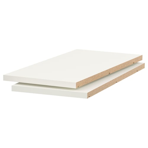 A white UTRUSTA shelf made of melamine and particleboard, rectangular in shape with a smooth design.